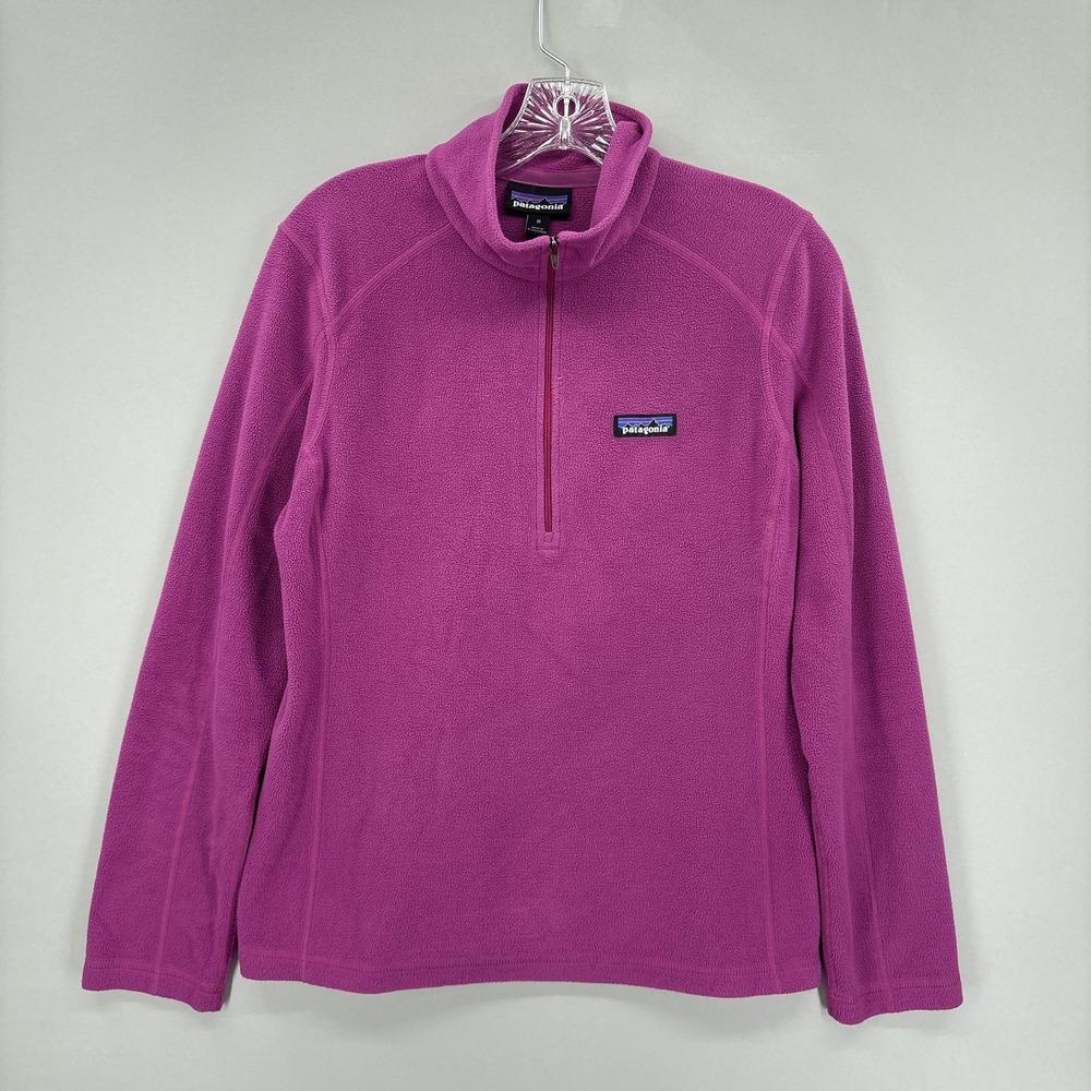 Patagonia Pullover Womens Medium Pink Micro D Fleece 1/4 Zip Lightweight Top